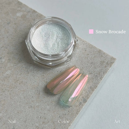YHH Moonlight Silk Powder in Snow Brocade: jar and swatch tips