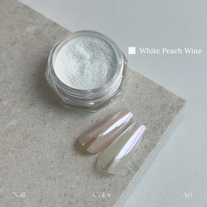 YHH Moonlight Silk Powder in White Peach Wine: jar and swatch tips