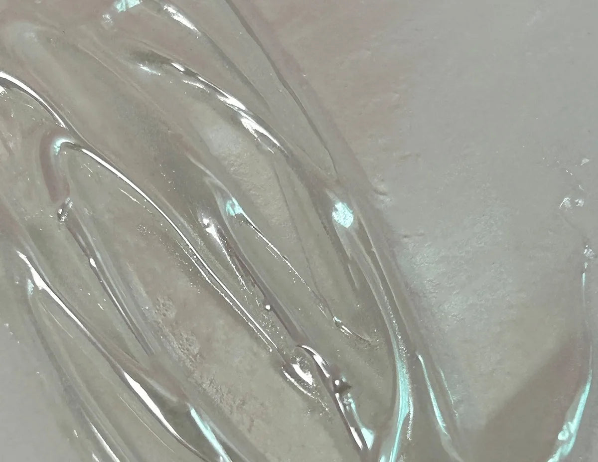 Close-up of the silky aurora sheen over clear gel