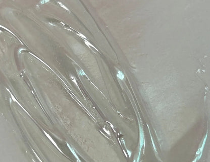 Close-up of the silky aurora sheen over clear gel