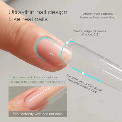 MR NAIL dual form with an ultra-thin 0.2 mm trailing edge that fits the natural nail