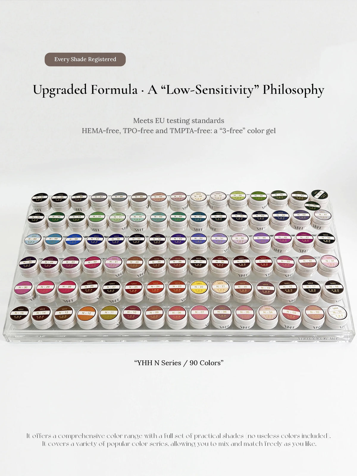 Every shade registered; HEMA-free, TPO-free and TMPTA-free formula