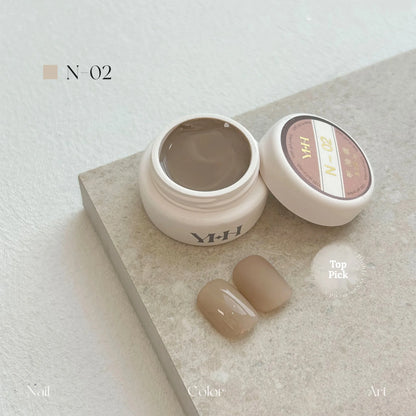 YHH N Series 3.0 gel color N02: jar and swatch tips