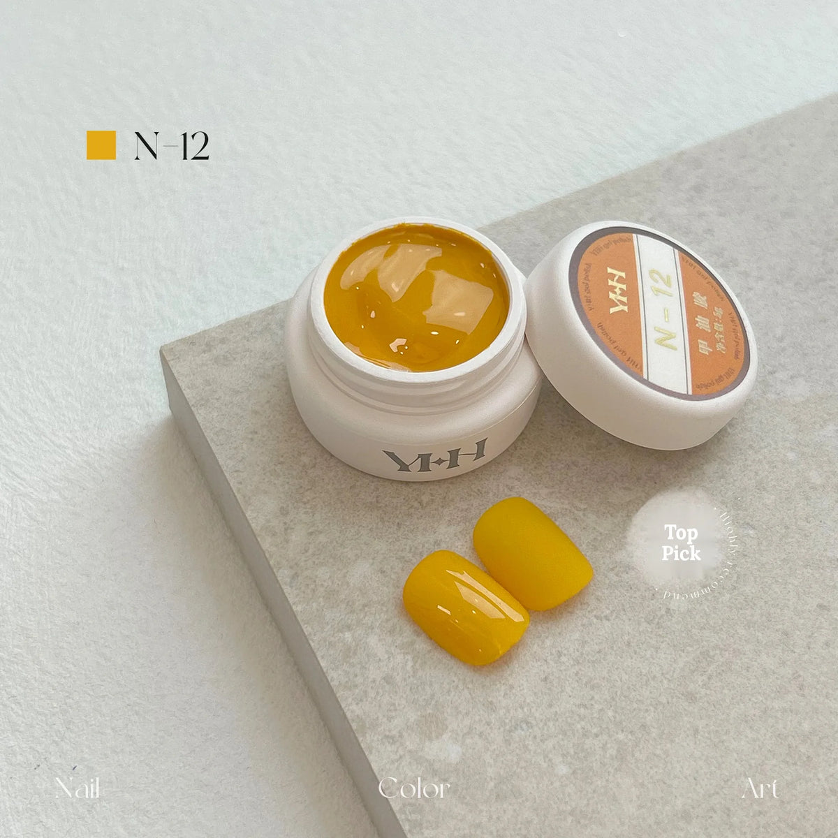 YHH N Series 3.0 gel color N12: jar and swatch tips
