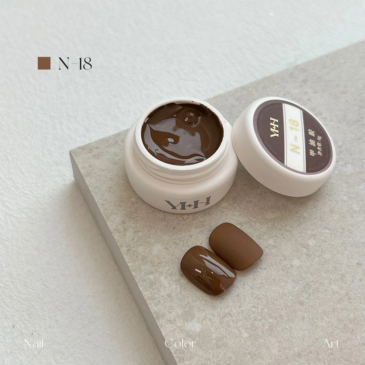 YHH N Series 3.0 gel color N18: jar and swatch tips