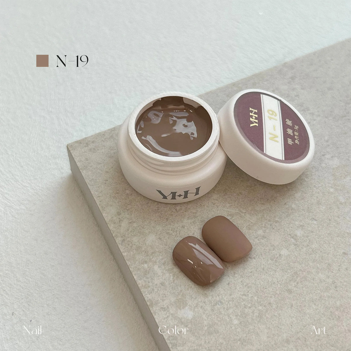 YHH N Series 3.0 gel color N19: jar and swatch tips