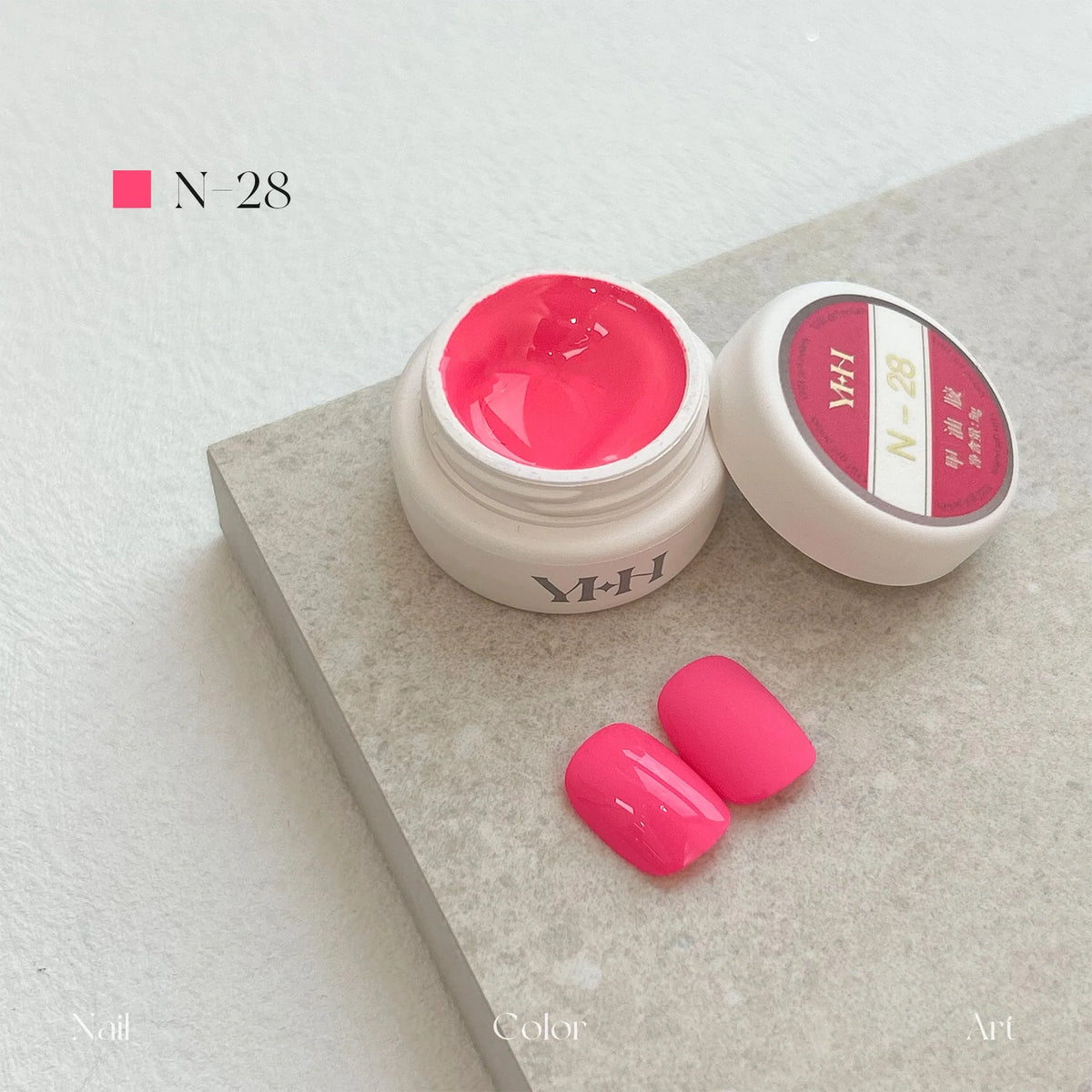 YHH N Series 3.0 gel color N28: jar and swatch tips