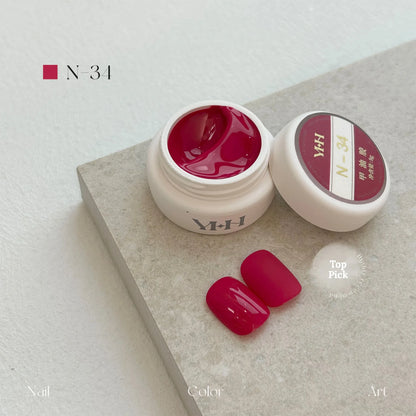 YHH N Series 3.0 gel color N34: jar and swatch tips