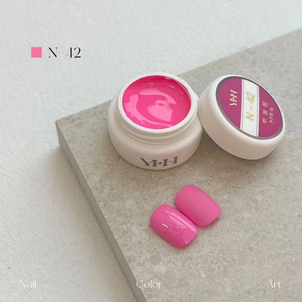 YHH N Series 3.0 gel color N42: jar and swatch tips