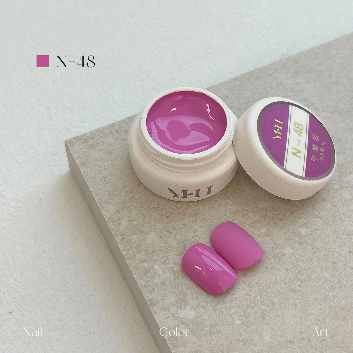 YHH N Series 3.0 gel color N48: jar and swatch tips