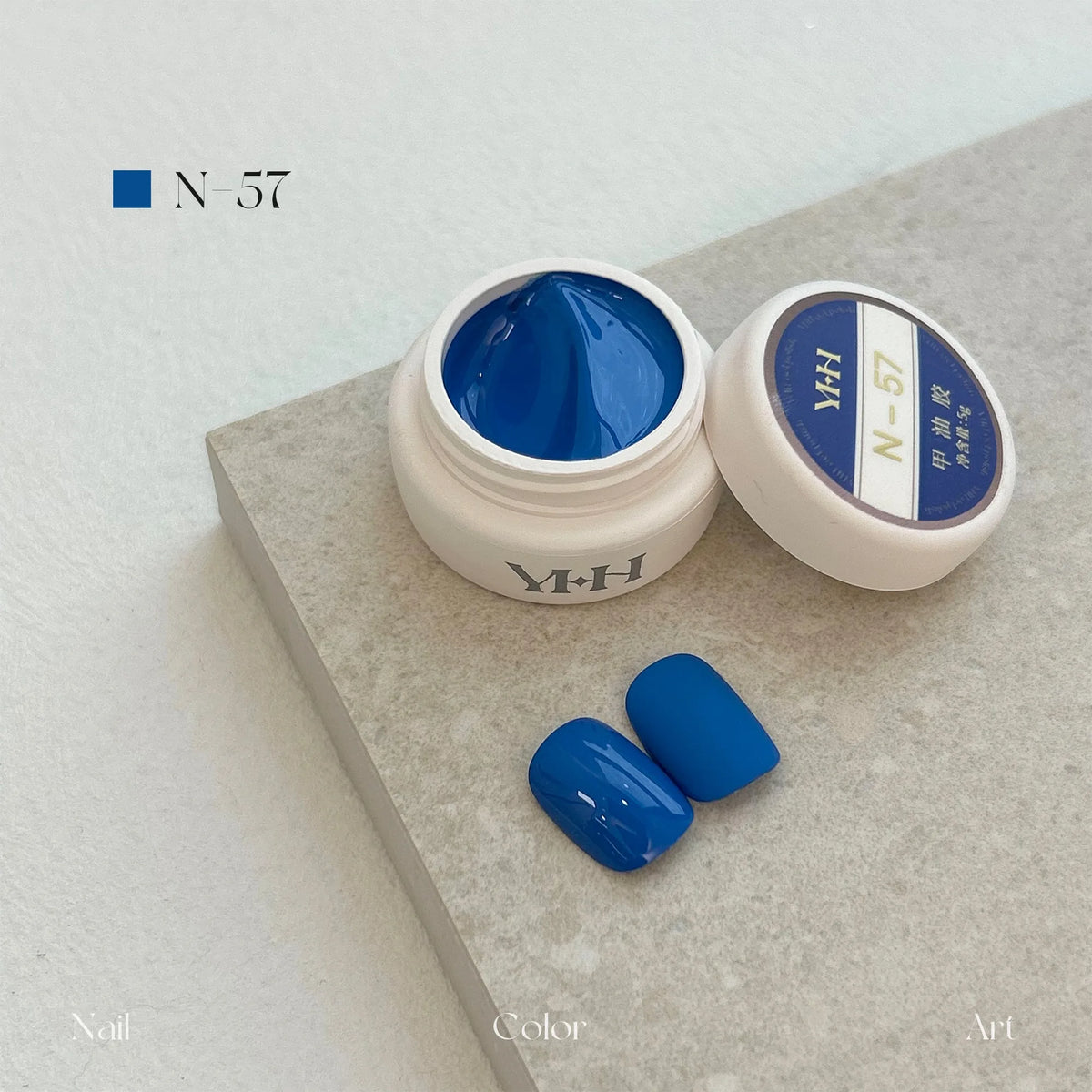 YHH N Series 3.0 gel color N57: jar and swatch tips