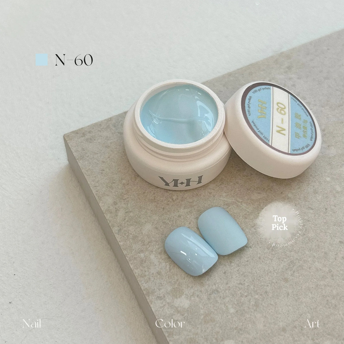 YHH N Series 3.0 gel color N60: jar and swatch tips