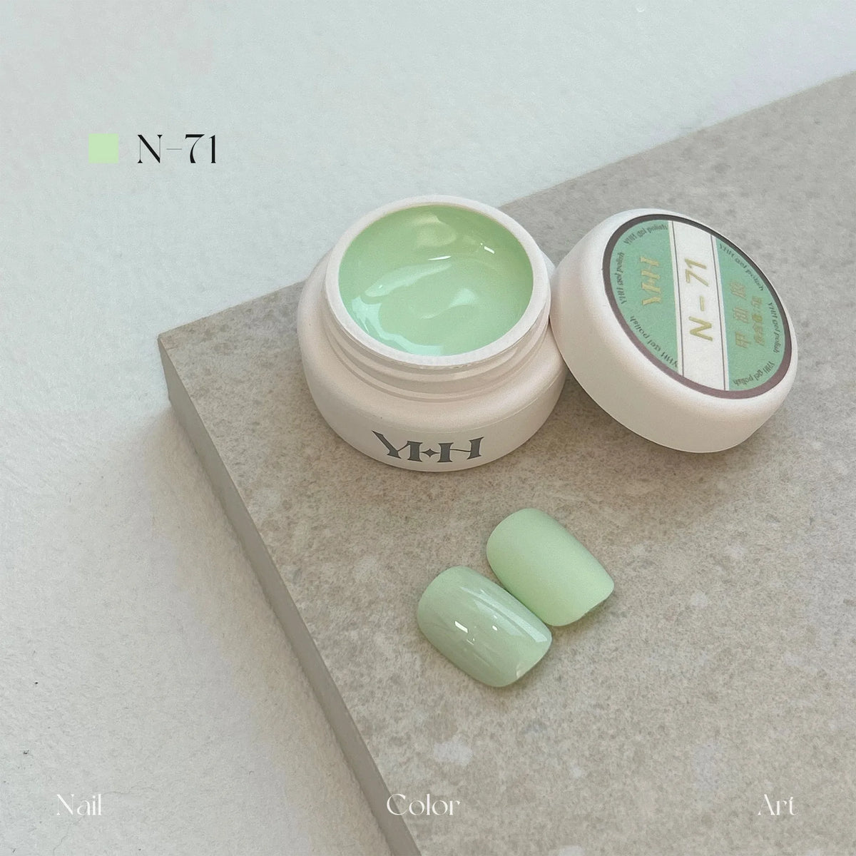 YHH N Series 3.0 gel color N71: jar and swatch tips