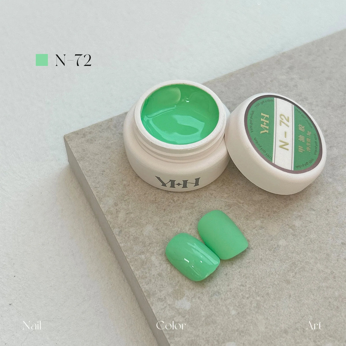YHH N Series 3.0 gel color N72: jar and swatch tips