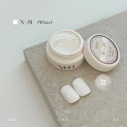 YHH N Series 3.0 gel color N81 (white): jar and swatch tips