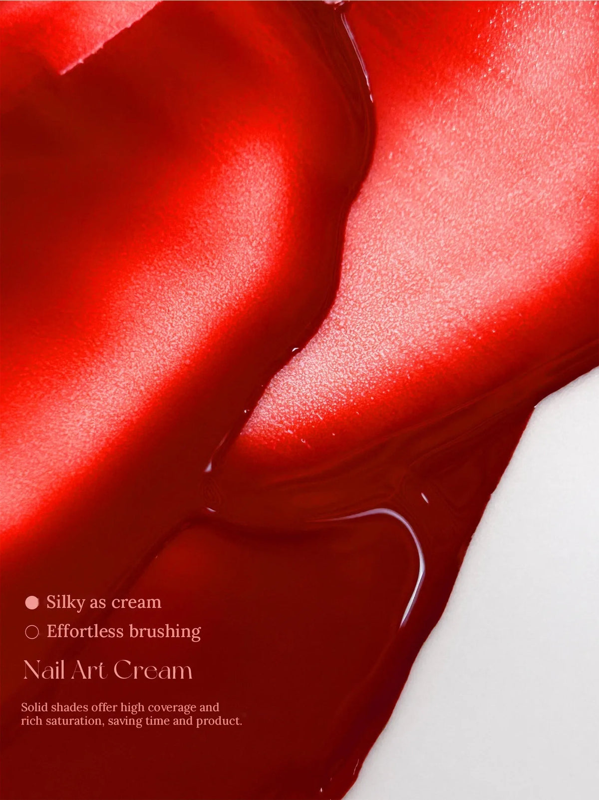 Close-up of the silky, creamy red gel texture
