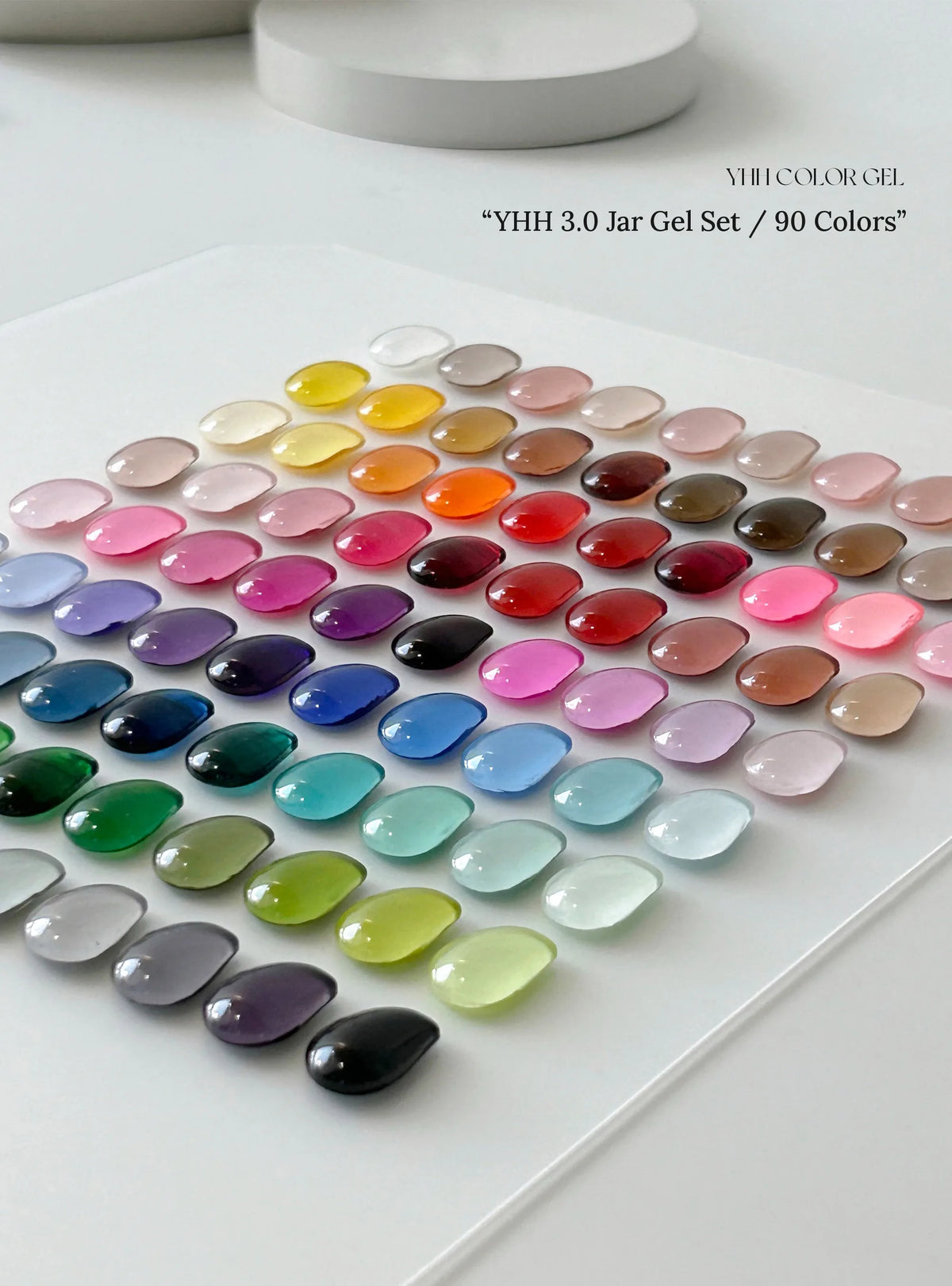 All 90 N Series 3.0 shades swatched on a white palette