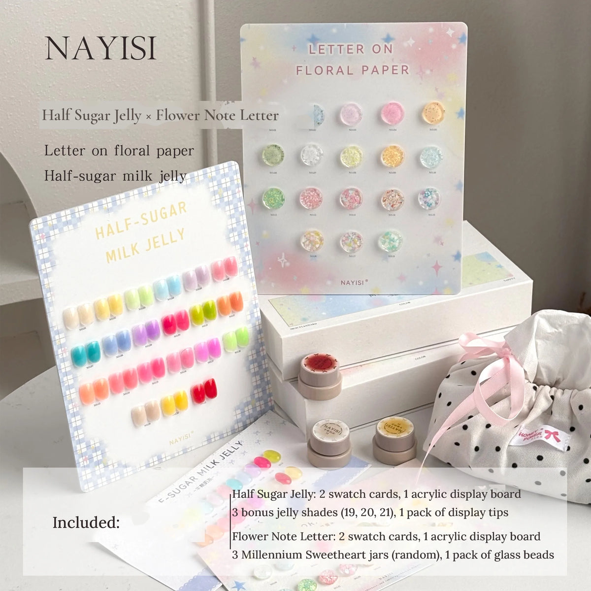 Half Sugar Jelly and Flower Note Letter sets with display boards