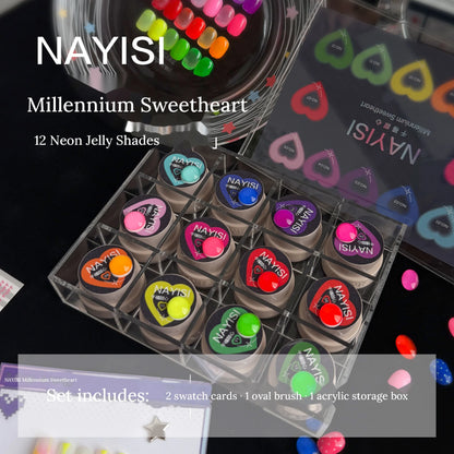 Millennium Sweetheart 12-color set in its acrylic storage box with brush and swatch cards