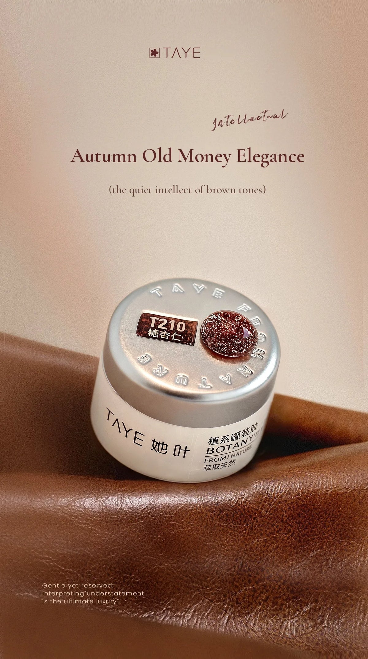 TAYE flash diamond gel jar in T210 Sugar Almond