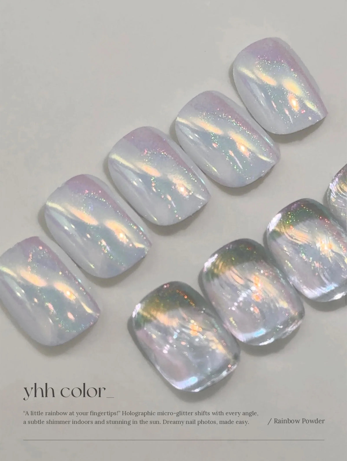 Close-up of the aurora rainbow sheen on glassy tips