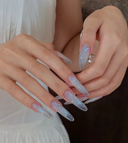 Sweet & Cute glass bead cat eye manicure