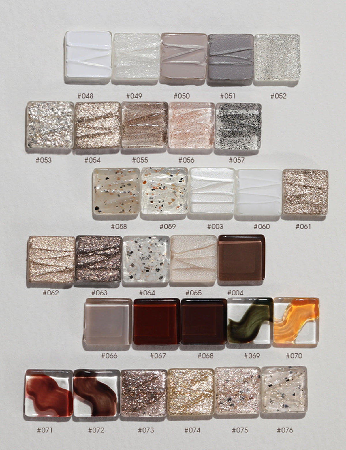TAYE Magic Cube Textured Pat Pat Gel – All 31 Colors Numbered Chart