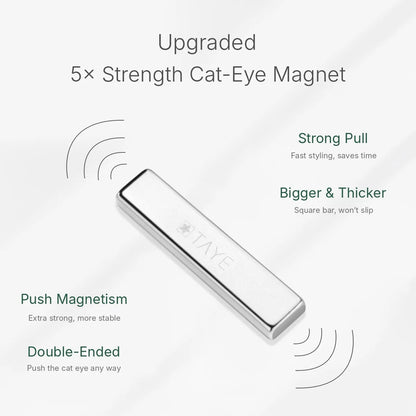 Upgraded rectangular cat-eye magnet: strong pull, square bar that won't slip, double-ended