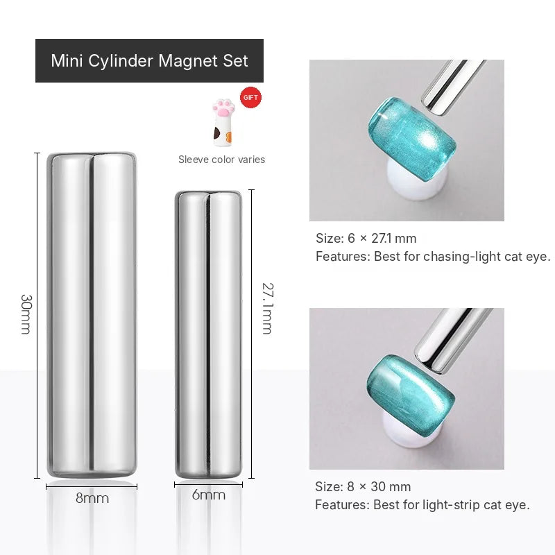 P099 mini cylinder magnet set, 6 × 27.1 mm and 8 × 30 mm