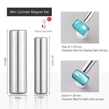 P099 mini cylinder magnet set, 6 × 27.1 mm and 8 × 30 mm