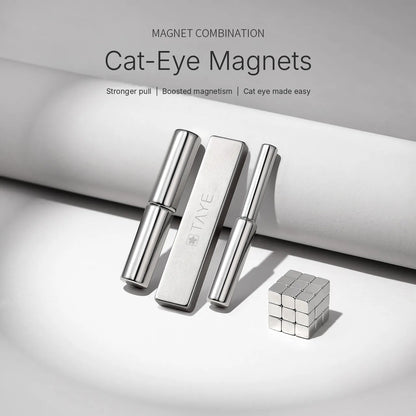 TAYE cat-eye magnets: two cylinders, a rectangular bar and a cube