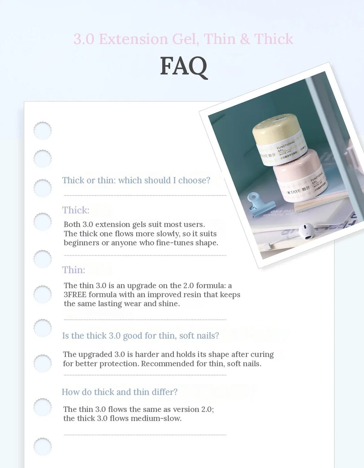 TAYE 3.0 extension gel FAQ: thick versus thin