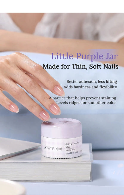 TAYE purple-jar builder base for thin, soft nails