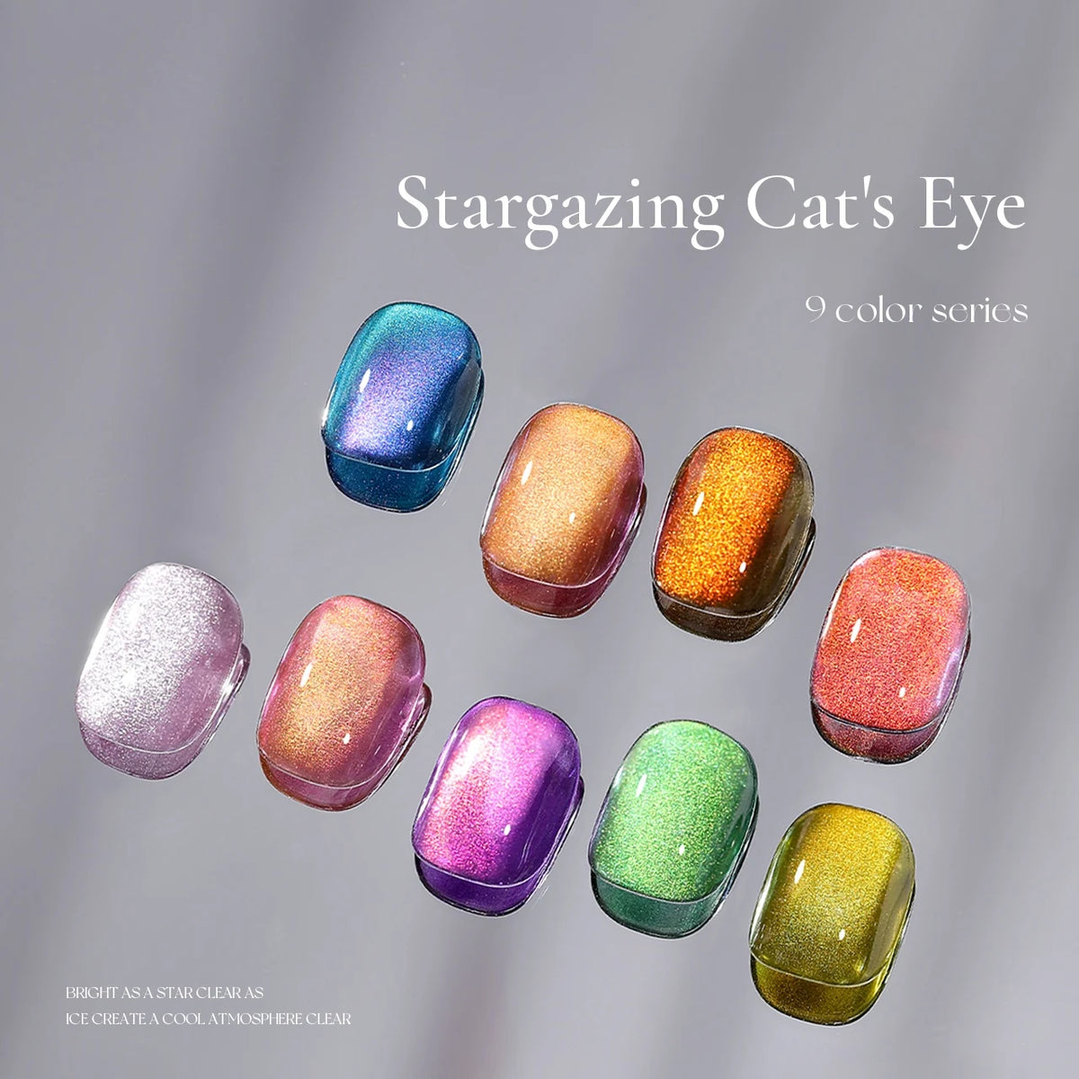 TAYE Stargazing (Chasing Light) cat eye gel: all 9 shades, E170 to E178, as cat eye nail tips