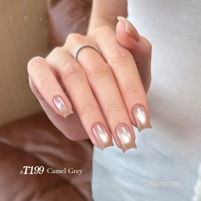 TAYE Urban Nomad T199 Camel Grey cat eye gel polish on nails