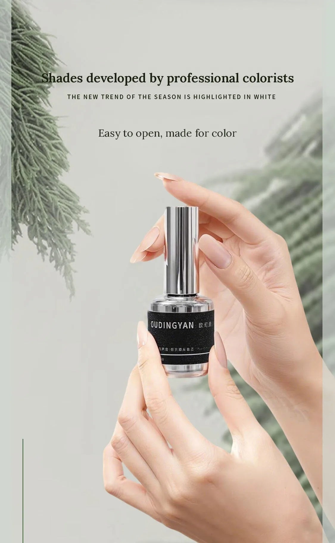 Oudingyan Watery Cat Eye gel bottle in hand