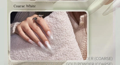 Coarse White Watery Cat Eye on long stiletto nails