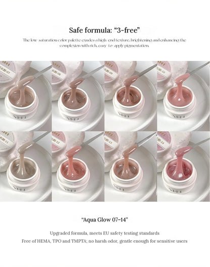 YHH Aqua Glow shades 07 to 14 in jars, upgraded 3-free formula