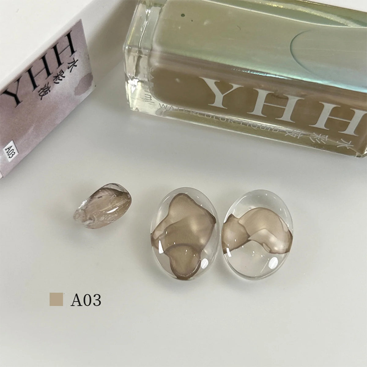 YHH blending ink shade A03 bottle with glass swatches