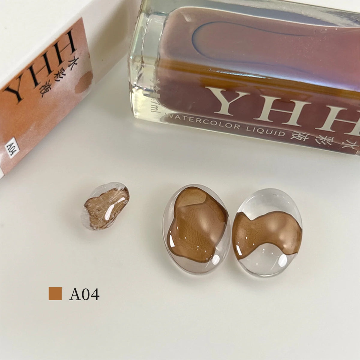 YHH blending ink shade A04 bottle with glass swatches