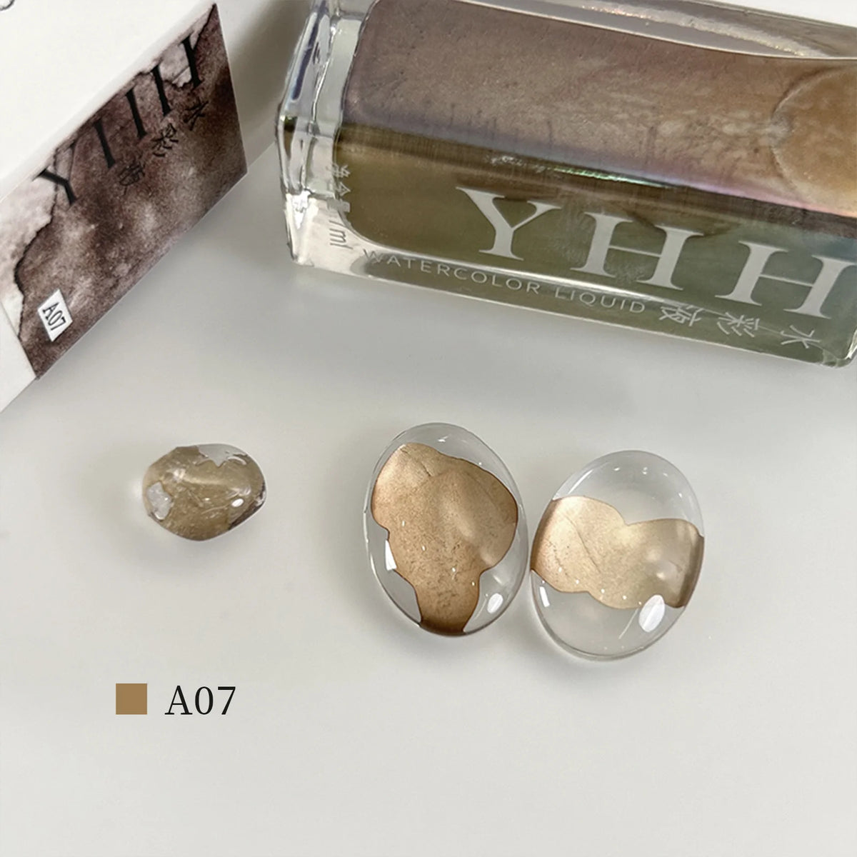YHH blending ink shade A07 bottle with glass swatches