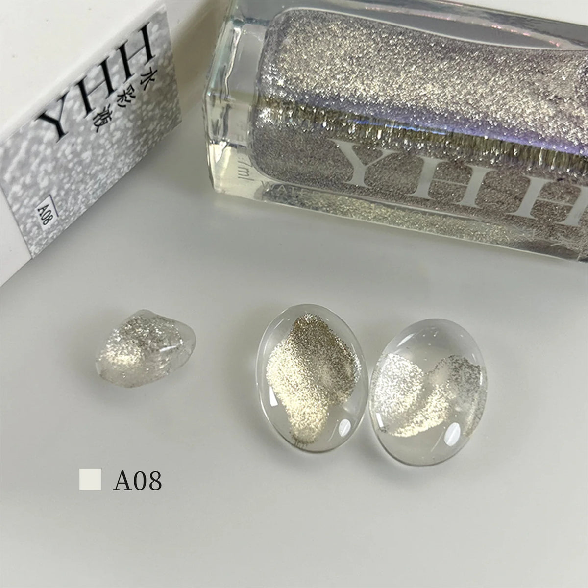 YHH blending ink shade A08 bottle with glass swatches