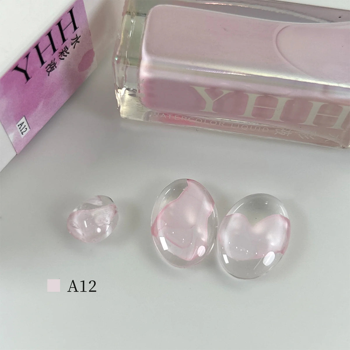 YHH blending ink shade A12 bottle with glass swatches