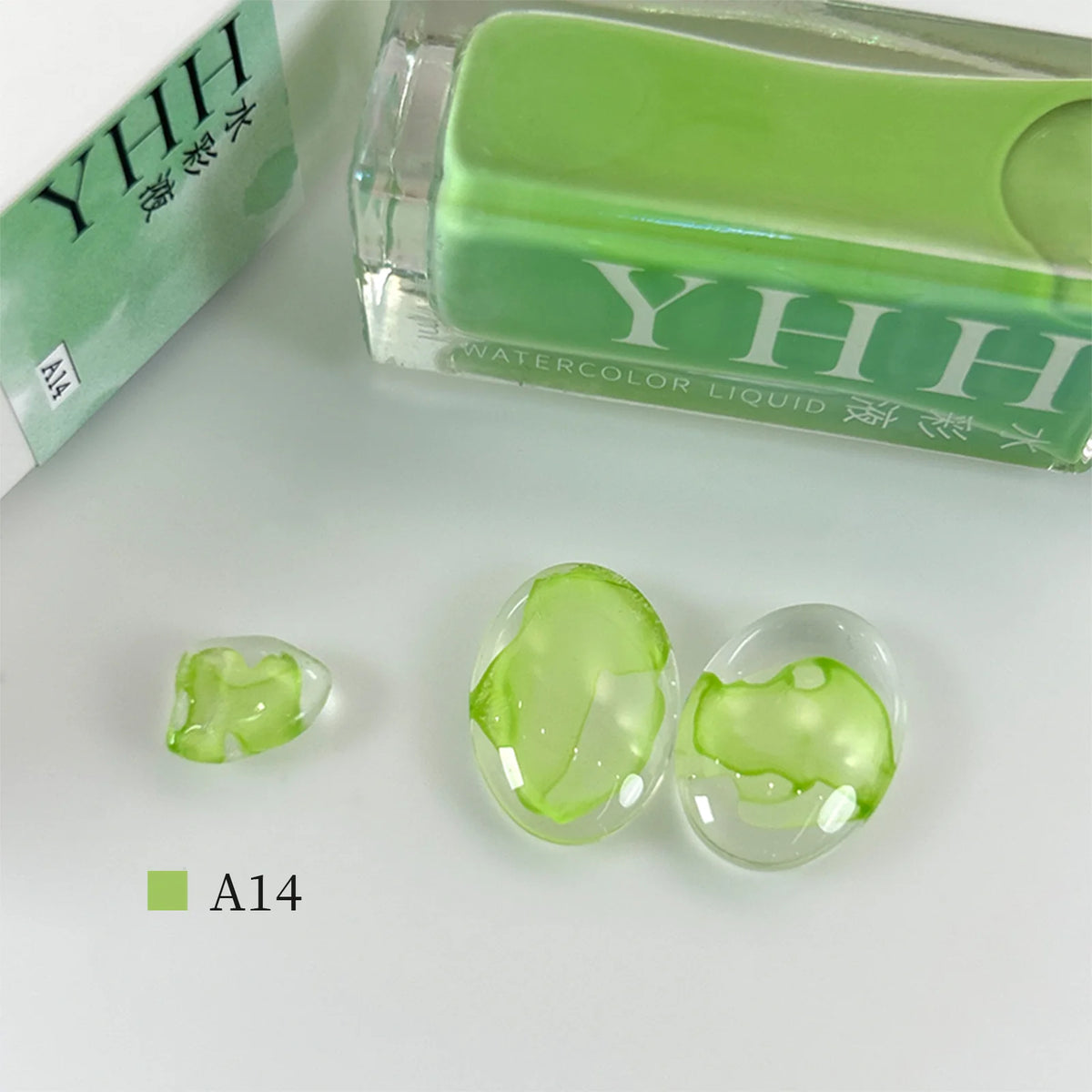 YHH blending ink shade A14 bottle with glass swatches