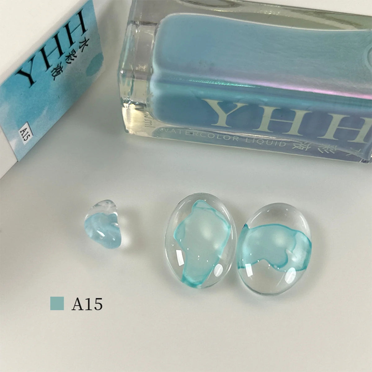 YHH blending ink shade A15 bottle with glass swatches