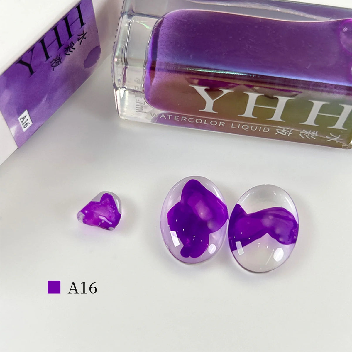 YHH blending ink shade A16 bottle with glass swatches