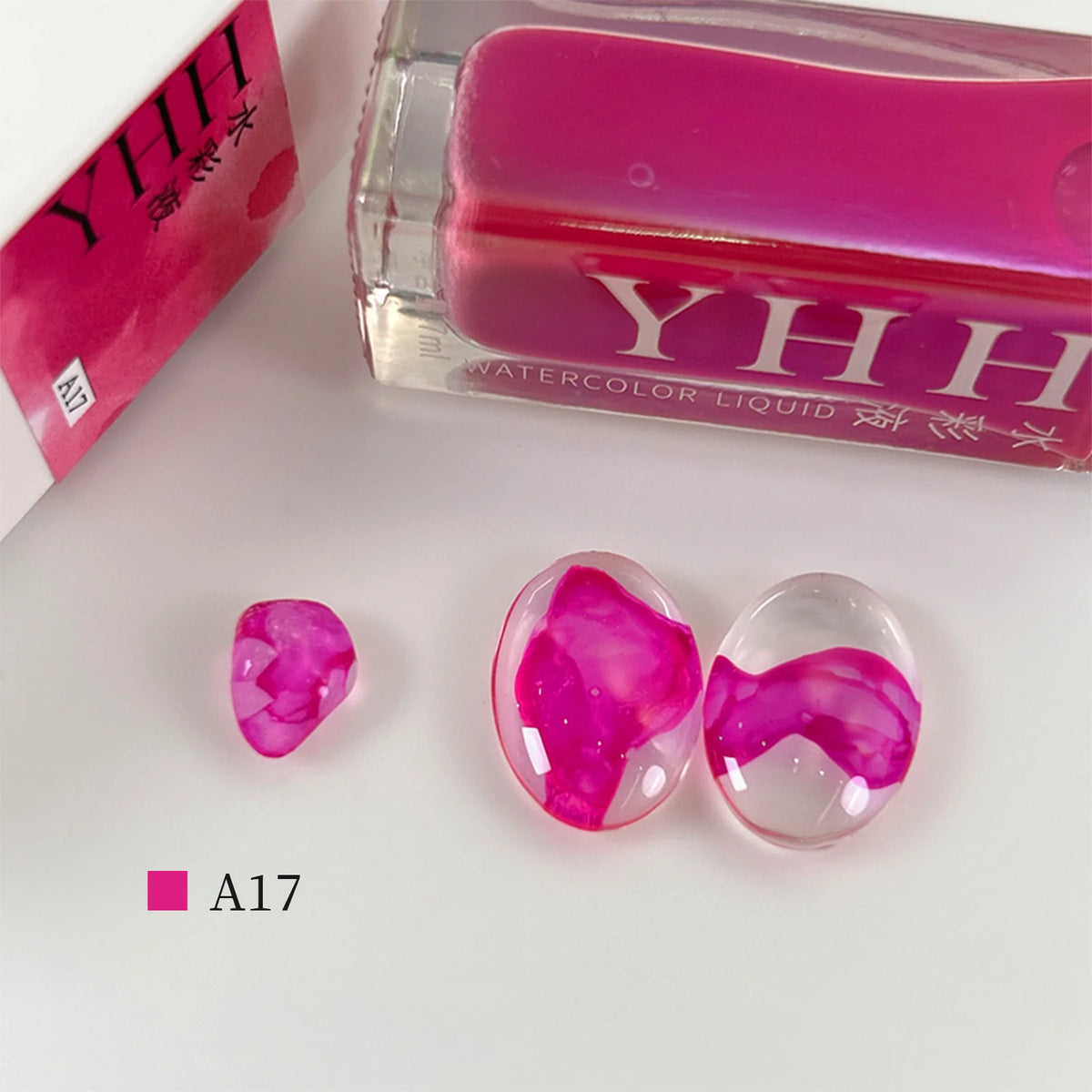 YHH blending ink shade A17 bottle with glass swatches