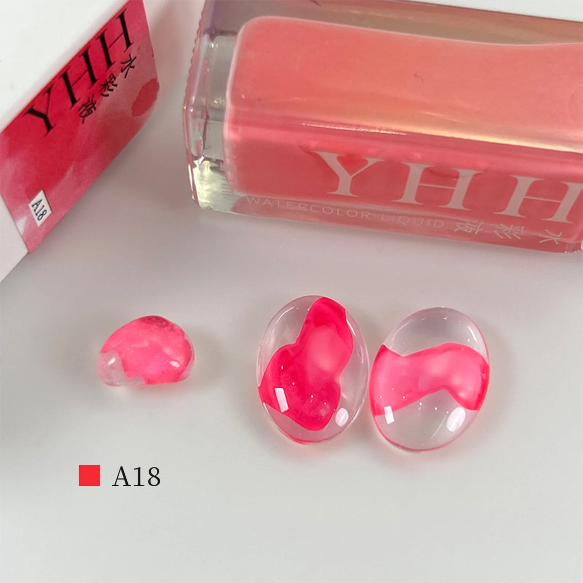 YHH blending ink shade A18 bottle with glass swatches