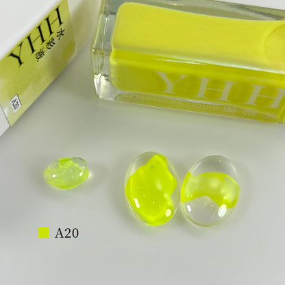 YHH blending ink shade A20 bottle with glass swatches