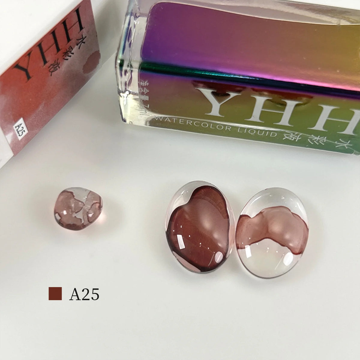 YHH blending ink shade A25 bottle with glass swatches
